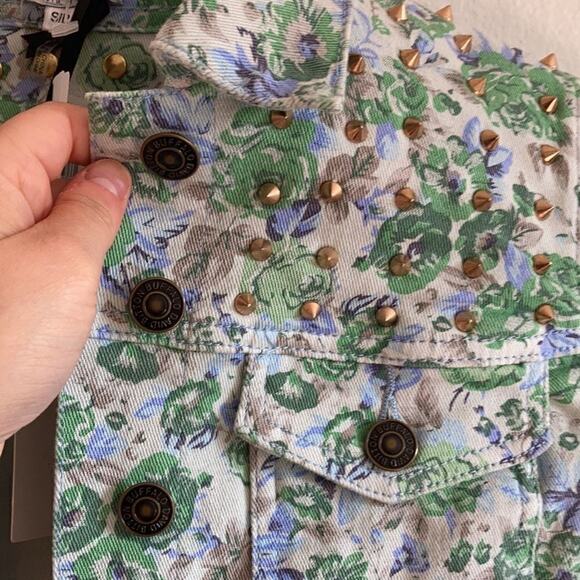 Buffalo David Bitton NWT Floral Studded Crop Denim Cowboy Rodeo Western Boho S - Picture 6 of 9